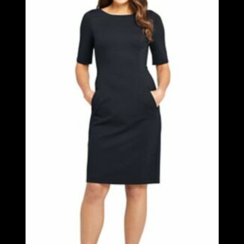 Lands' End Classic Black Midi Dress